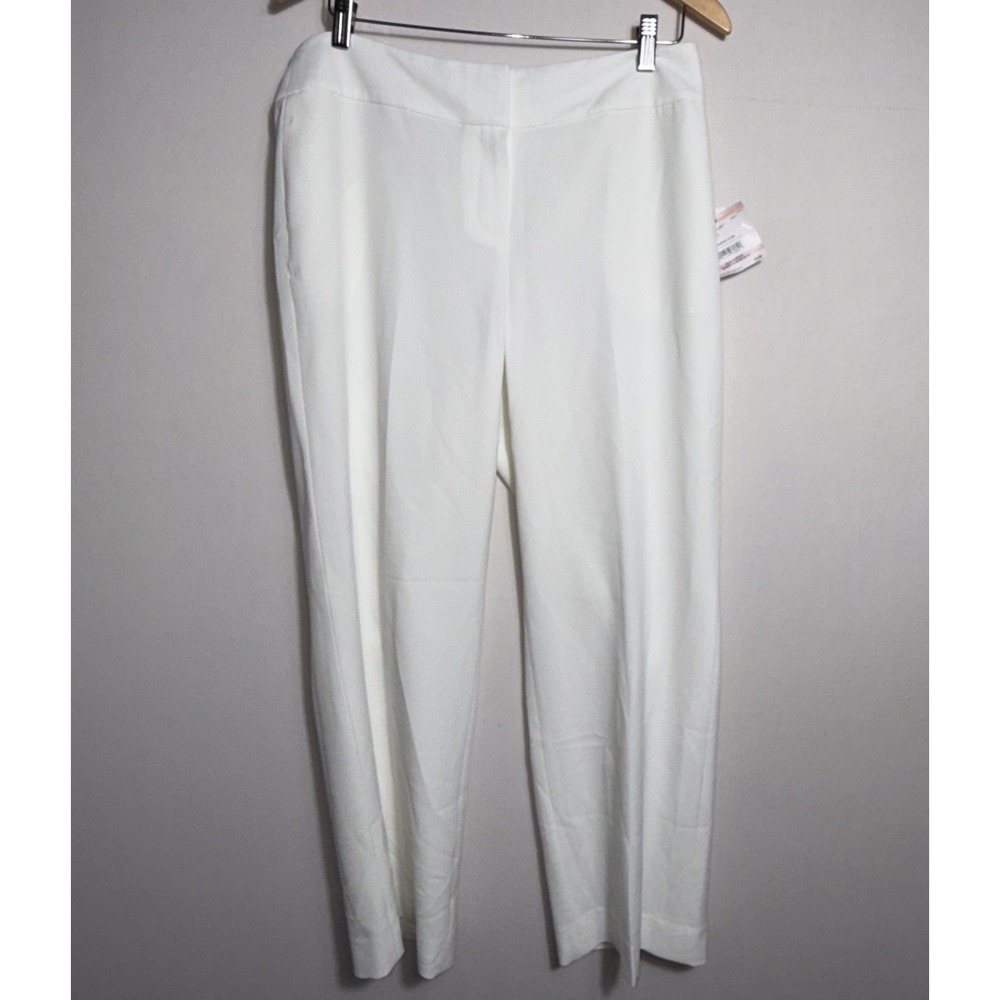 Kasper Straight Leg Pants Women's Petite 10 Zipper Fly Hook-and-Bar Closure